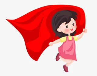 热爱国家的小女孩元素免抠