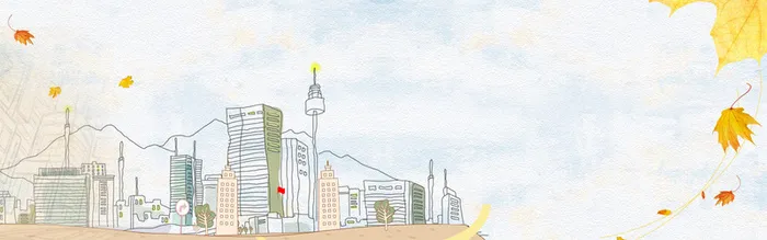手绘城市线条背景高清