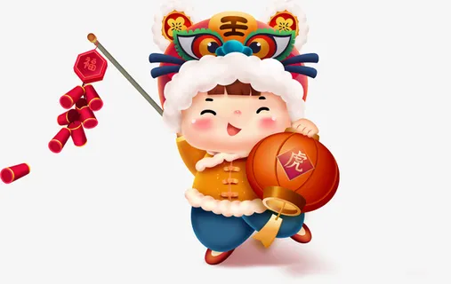 小孩鞭炮灯笼免抠手绘/卡通卡通元素 小孩鞭炮灯笼免抠手绘/卡通卡通元素