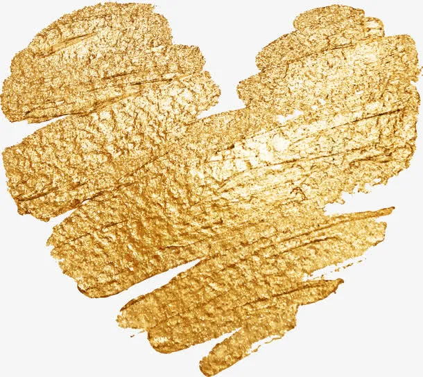 金色爱心免抠