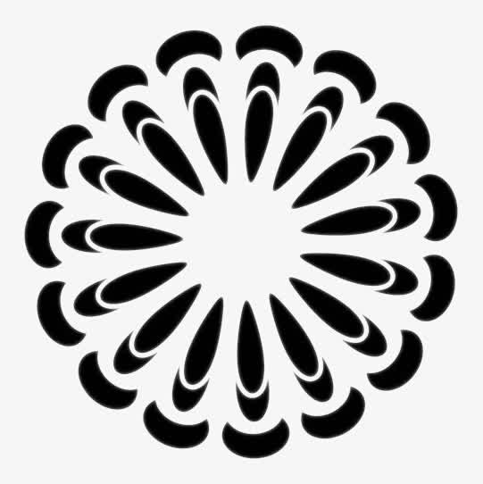 黑白色圆形图案png大图免抠