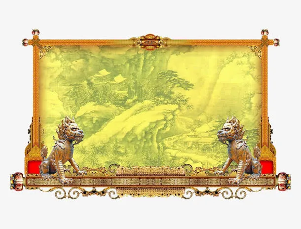 中国风画布免抠