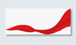 红色的飘带免抠