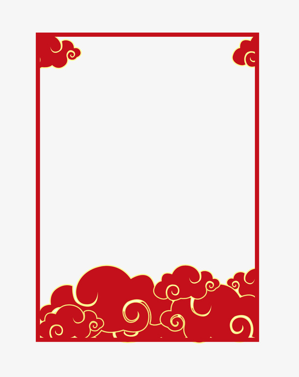 标题:剪纸风边框免抠