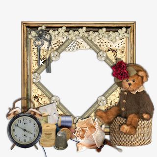 中国风边框桌上摆件免抠