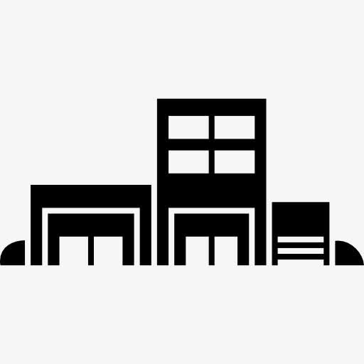 城市街道小建筑图标免抠