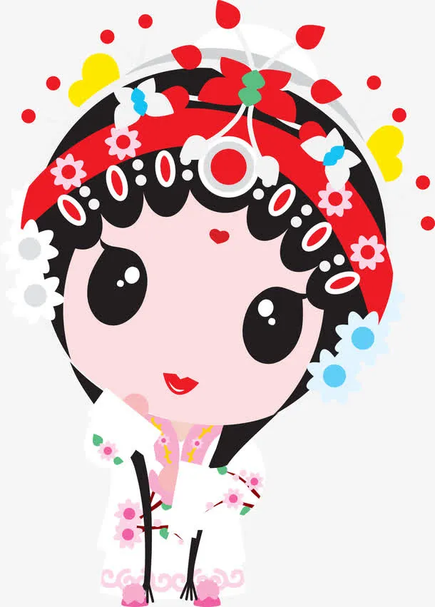 白娘子国粹京剧Q版插画免抠