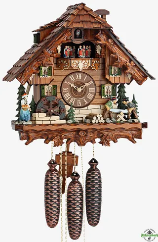 卡通房子钟表免抠