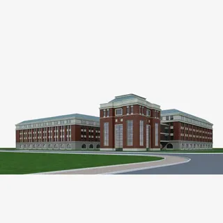 校园教学楼远景免抠