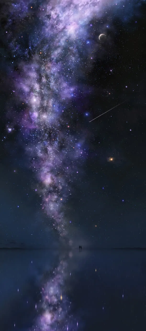 深邃星球银河系全景图免抠