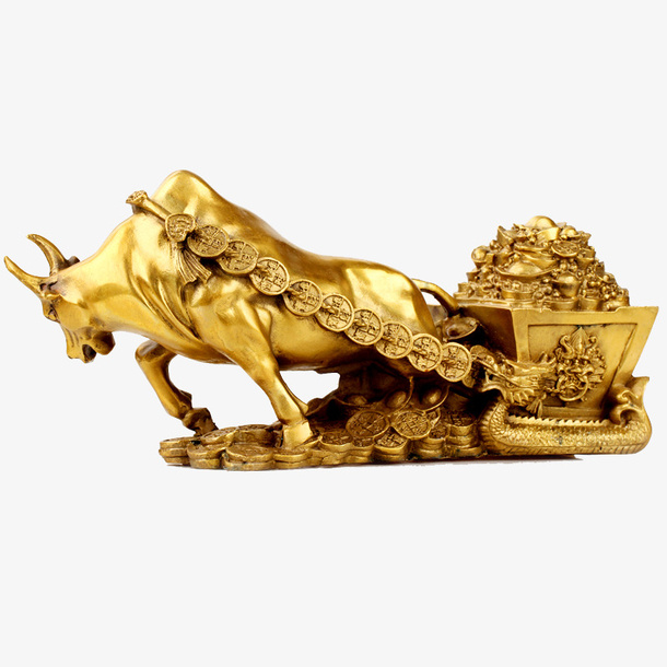 金钱牛摆件免抠