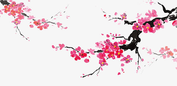 水墨梅花免抠