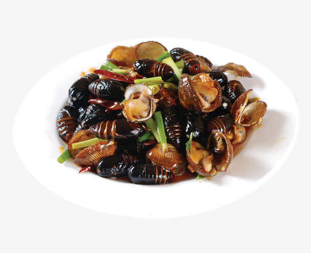 产品实物食物毛蚶炒蚕蛹免抠