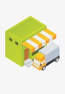 商家店铺运输免抠