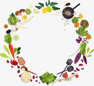 绿色蔬菜圆圈免抠