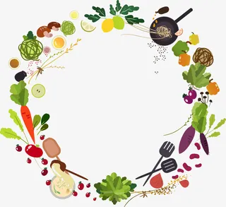 绿色蔬菜圆圈免抠
