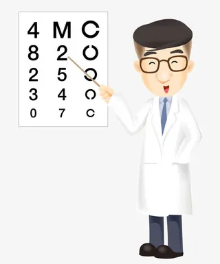 卡通医生视力表免抠