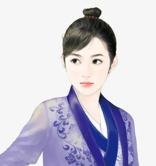 紫衣丸子头女子免抠