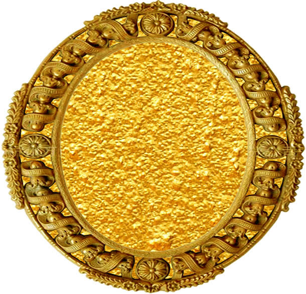 黄金圆形边框免抠