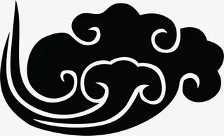 中秋节黑色中国风祥云免抠