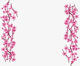 粉红浪漫樱花树枝免抠