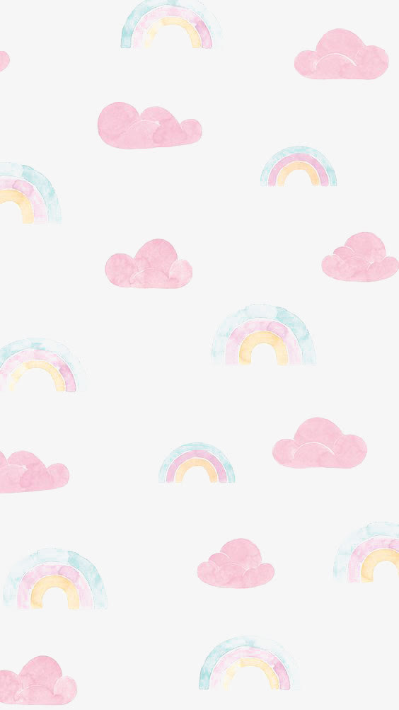 手绘卡通云彩彩虹免抠