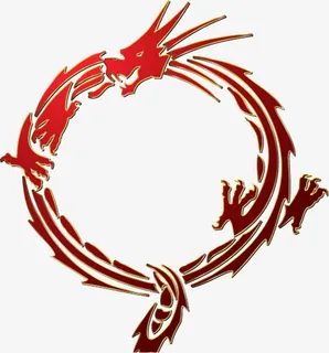 创意圆形龙纹边框元素免抠