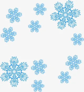 漂浮冬日雪花免抠