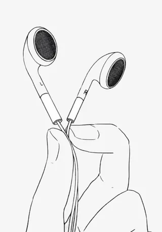 简笔画耳机免抠