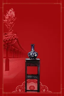 红色简约古典家具海报背景高清