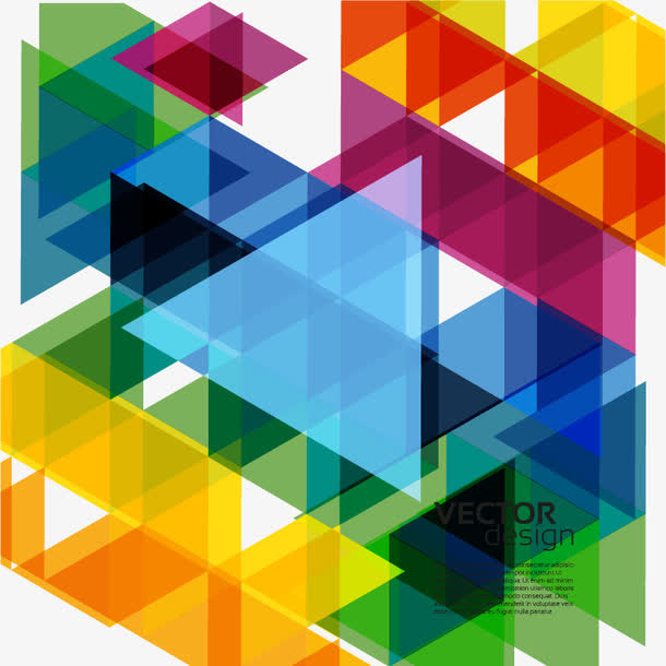 彩色几何背景免抠