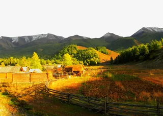 新疆景点白哈巴村免抠