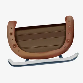 圣诞老人的雪橇车免抠