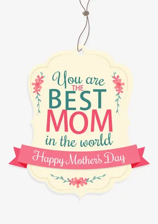 母亲节平面标签免抠