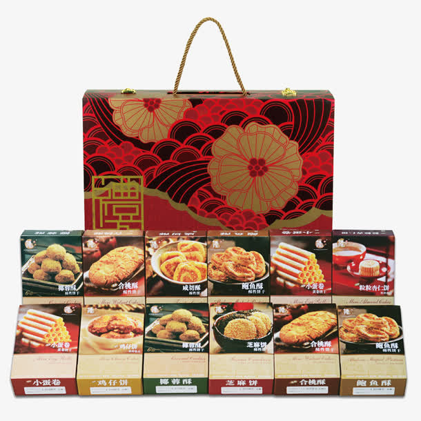 十月初五花开富贵礼盒免抠