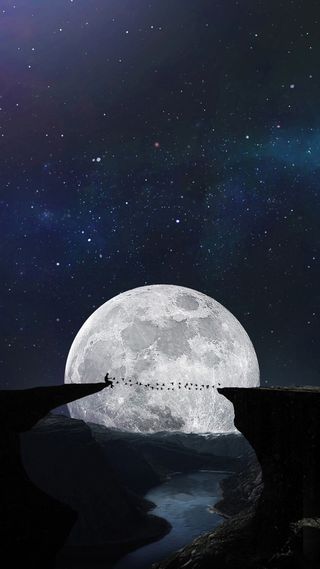 夜晚星空星球手机端H5背景高清