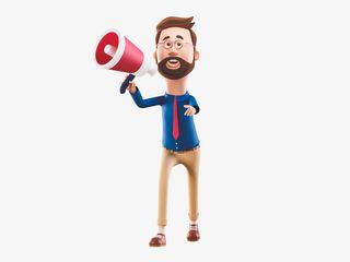 C4D胡子男喇叭3D免抠