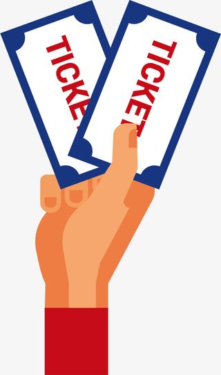 参加活动手拿门票免抠