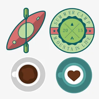 小船指南针咖啡牛奶免抠