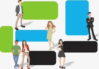 卡通手绘商业人物对话框免抠