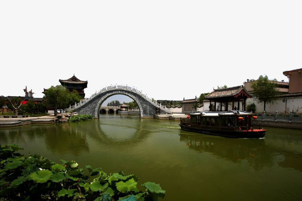 美丽的石拱桥免抠