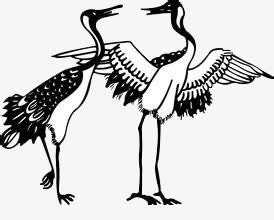 卡通仙鹤免抠