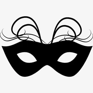 狂欢节面具薄的羽毛装饰图标免抠