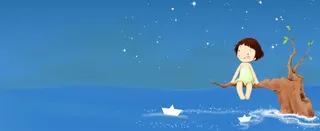 卡通学生插画背景banner