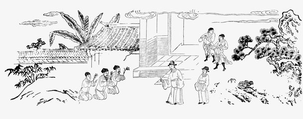 古风场景手绘免抠