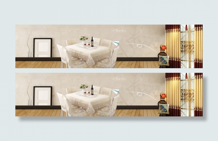 小清新家居设计banner背景图