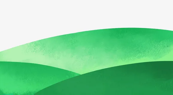 春天绿色山坡插画免抠 春天绿色山坡插画免抠