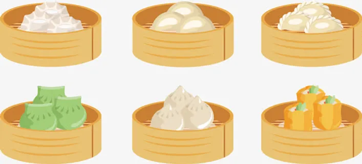 矢量手绘中国菜点心免抠