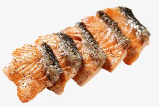 一排香煎三文鱼排免抠