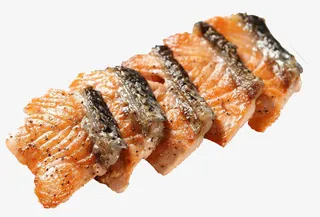 一排香煎三文鱼排免抠